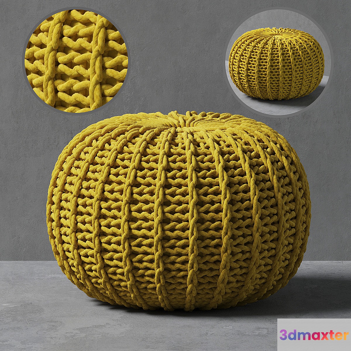 Knitted pouf - No.4