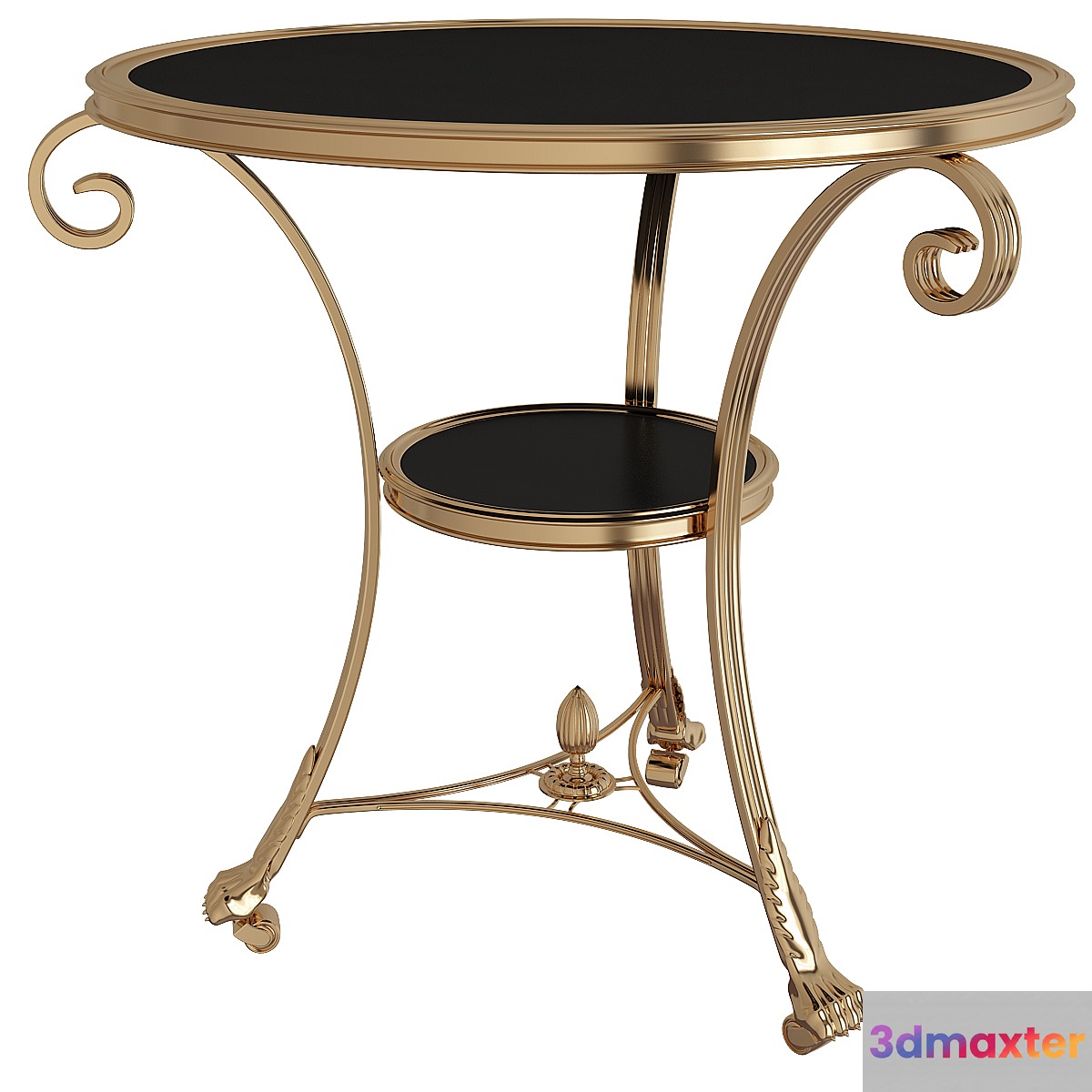 Black Granite Side Table 3D Max