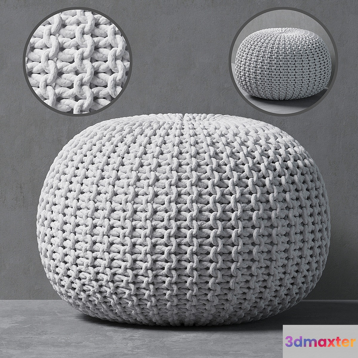 Knitted pouf - No.3