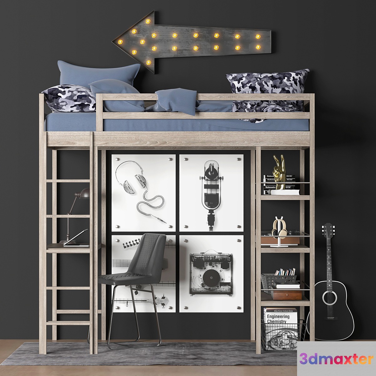 KIERAN STUDY LOFT BED