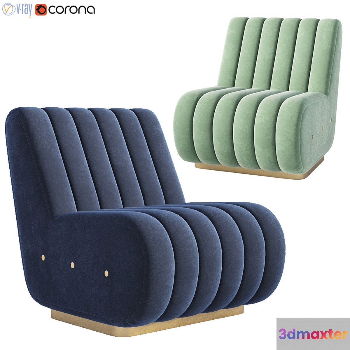 Sophia Velvet 2 Seat Sofa Essentialhome 3D Max