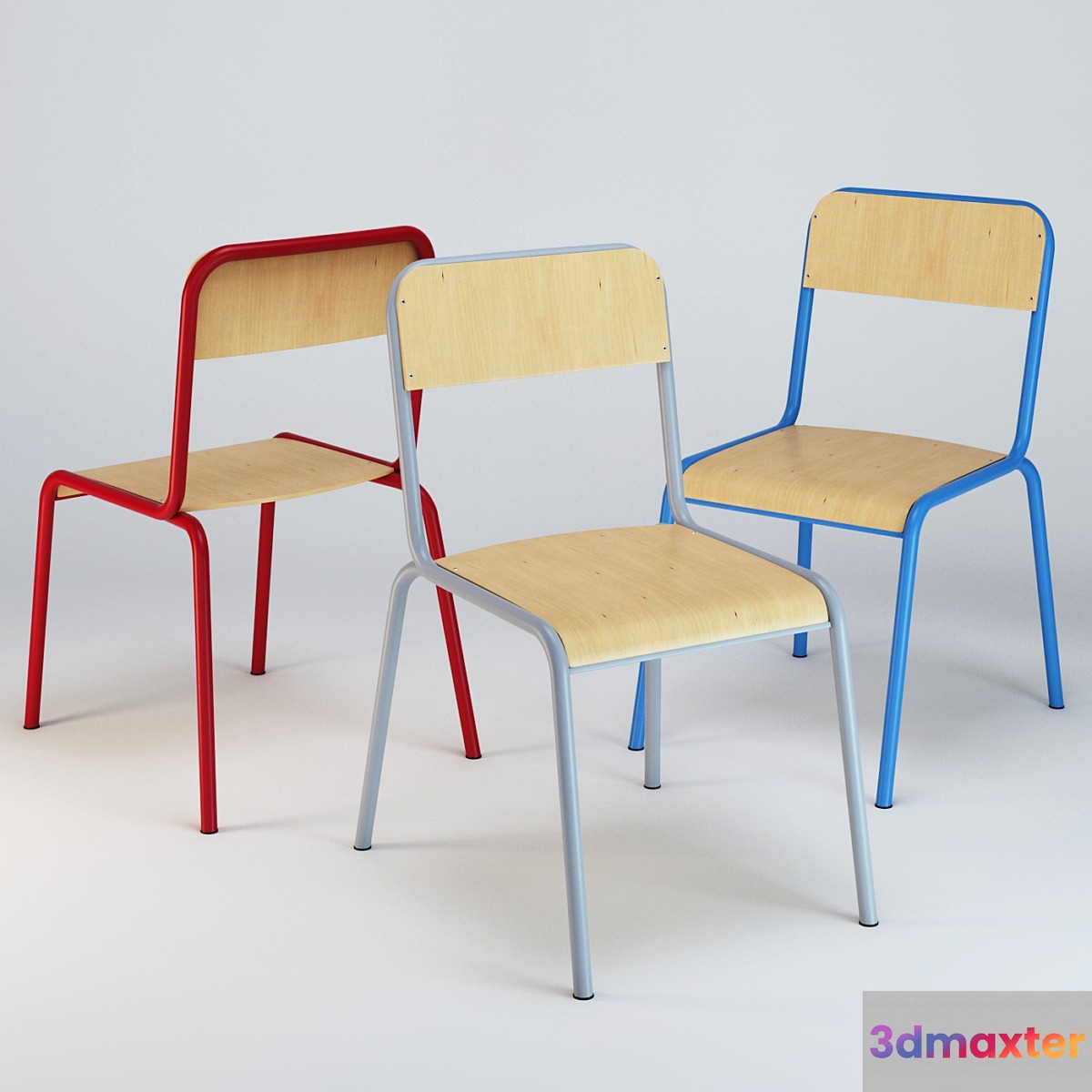 Atlas school chair 3D Max