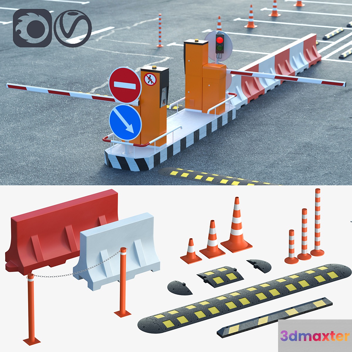 Equipment for the creation of parking lots road fences - No.6
