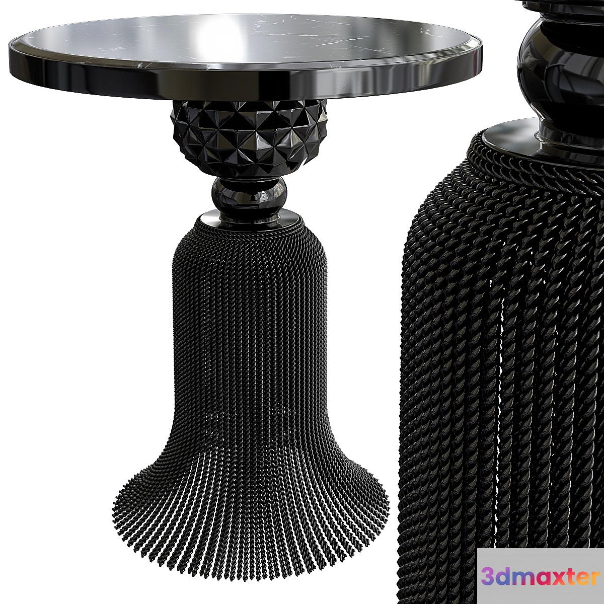 Kay Noir Marble Tassel Table - No.4