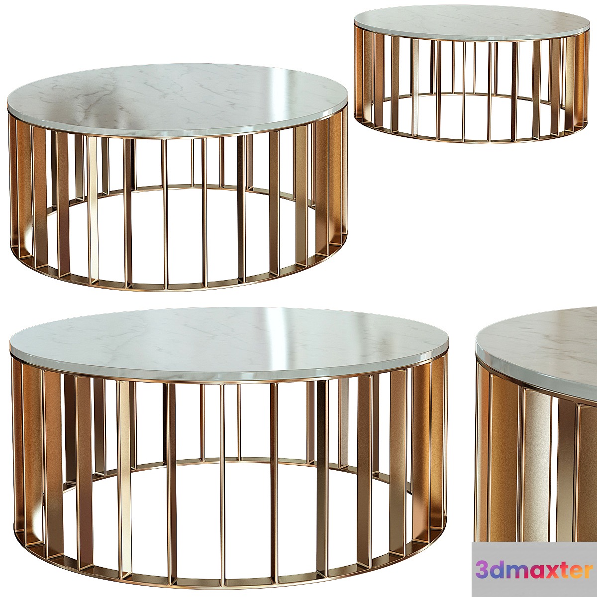 Roxette Marble Top Round Coffee Table 3D Max