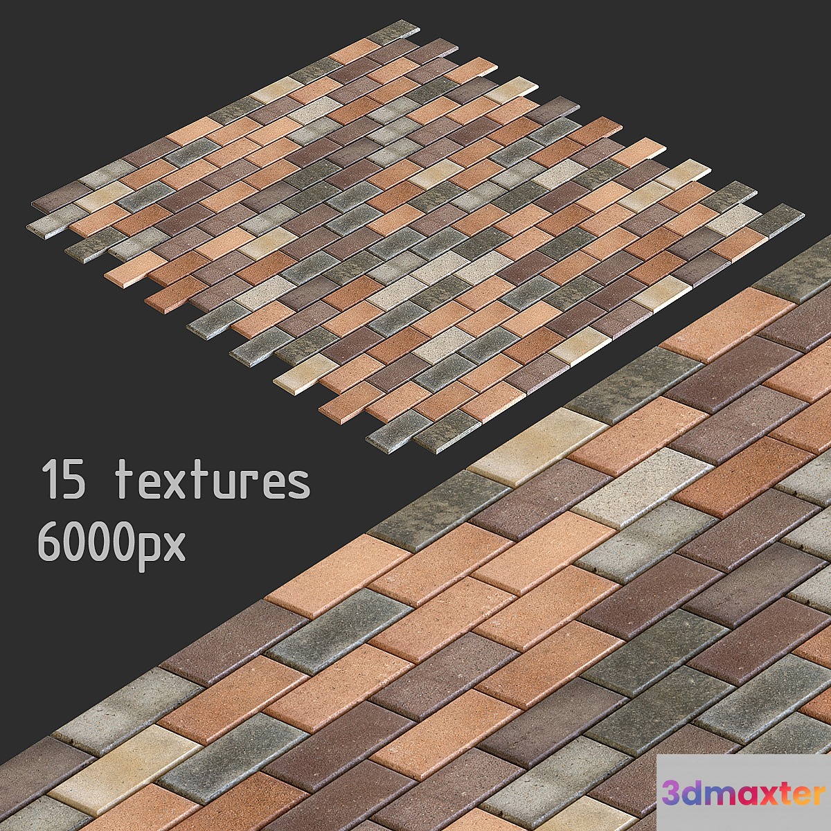 Paving slabs. 15 textures