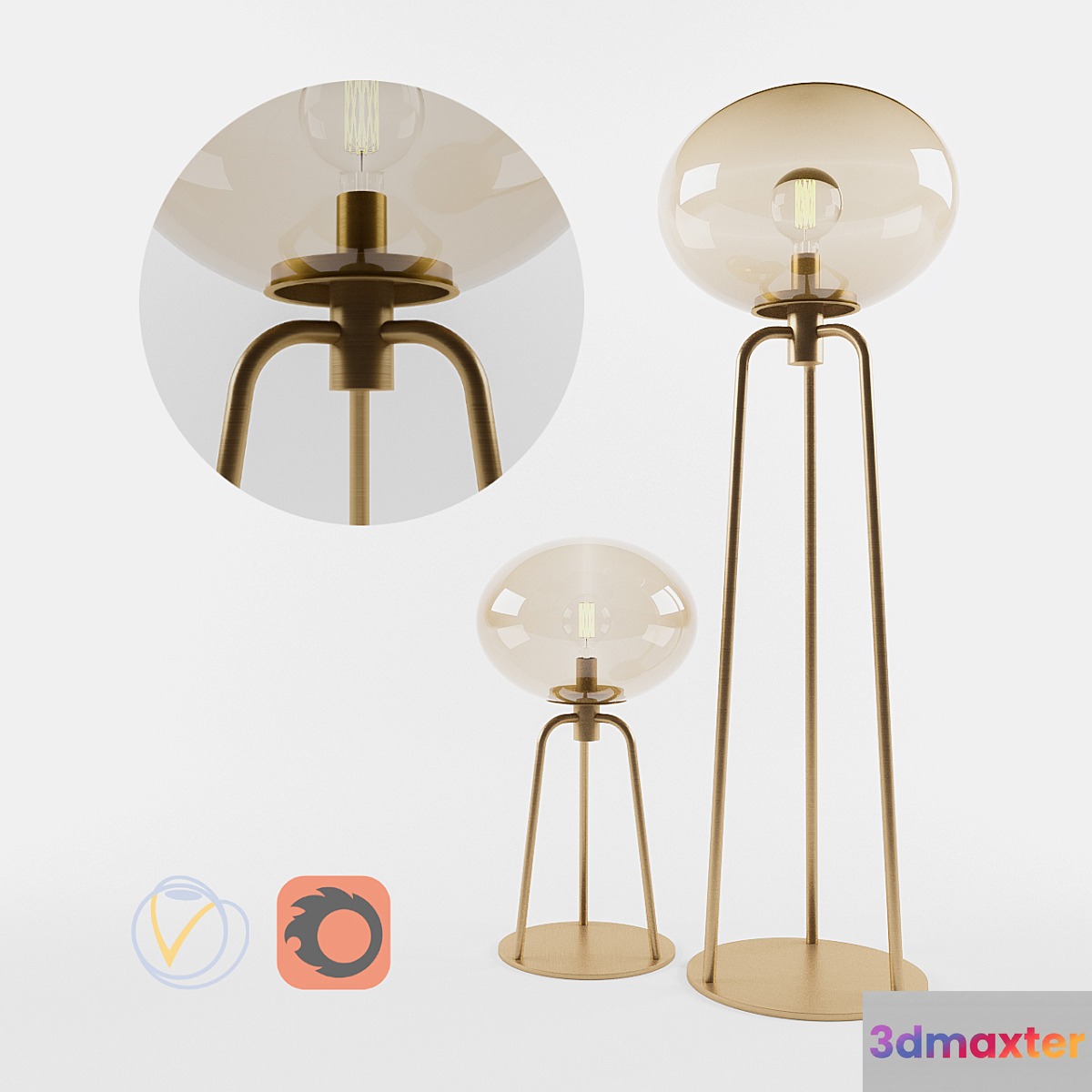 Ulivi Floor and Table Lamps 3D Max