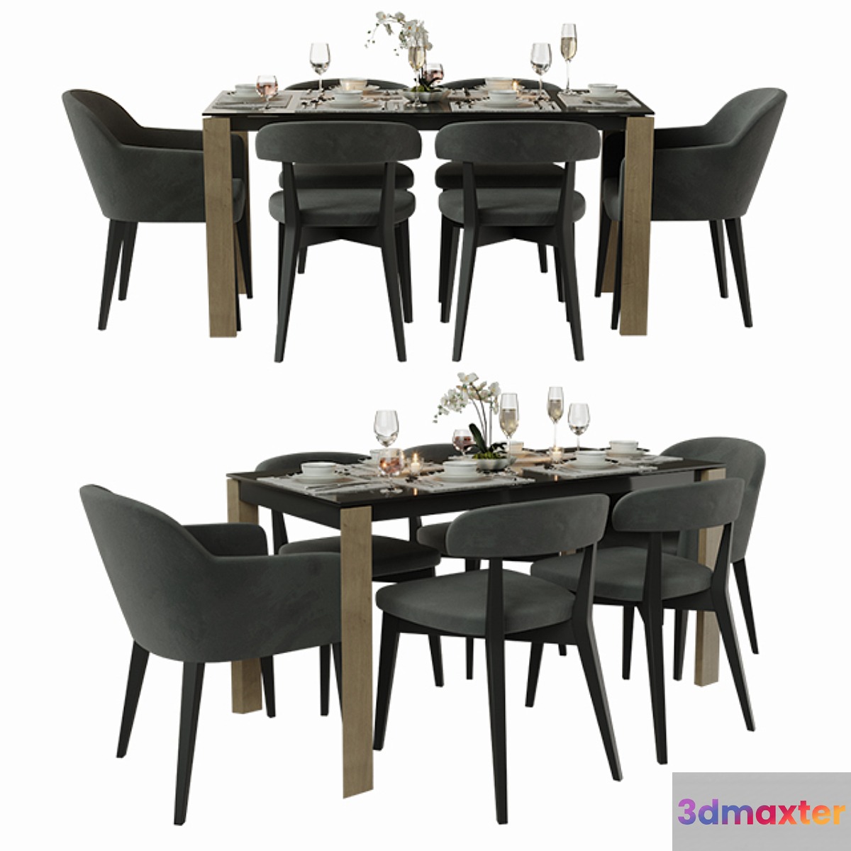 Connubia Calligaris Table with chairs 3D Max