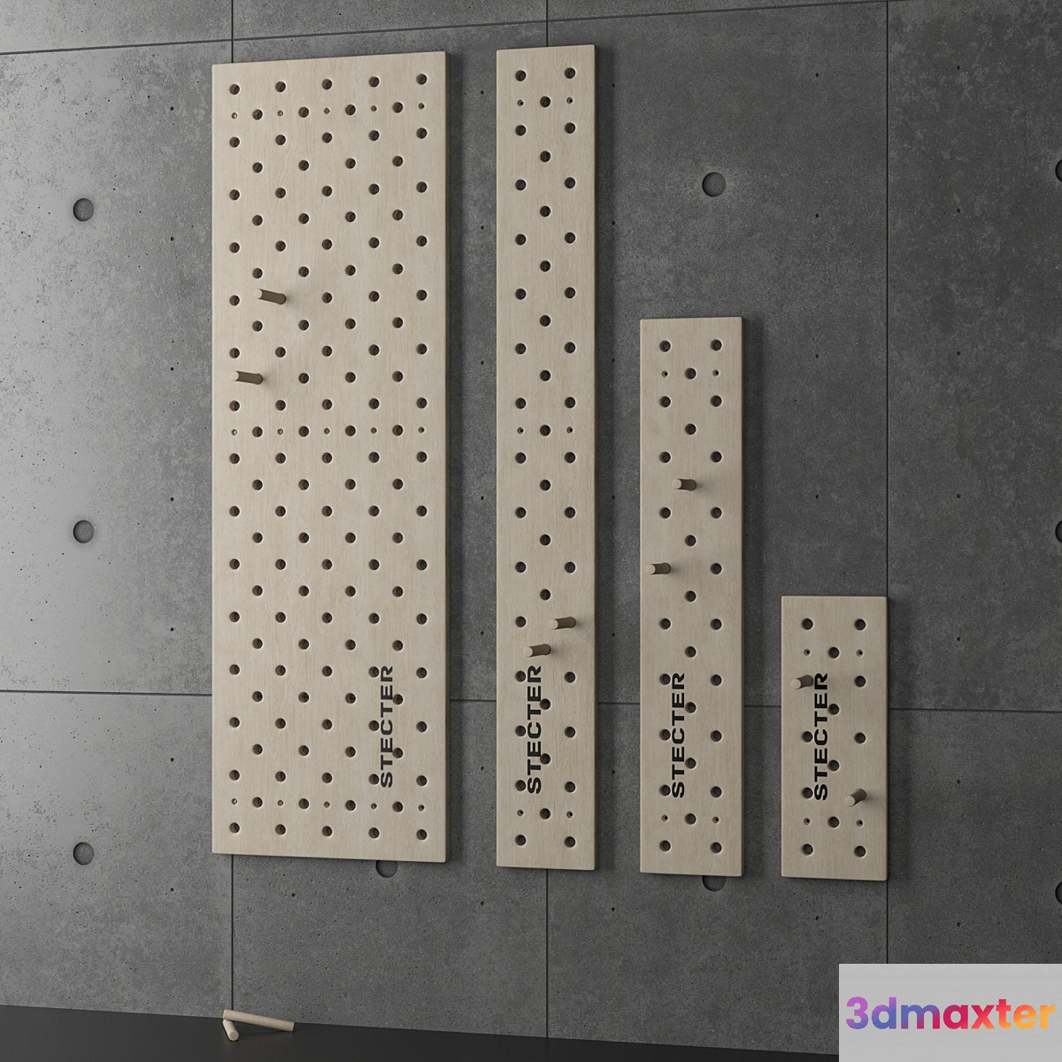 Climbing board Pegboard Pegboard STECTER 3D Max
