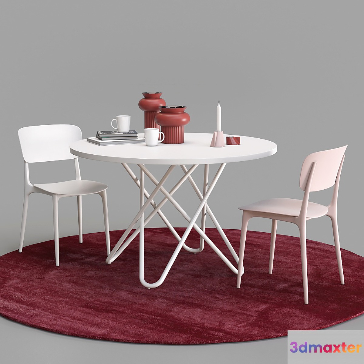 Calligaris Liberty chair and Stellar table set 3D Max