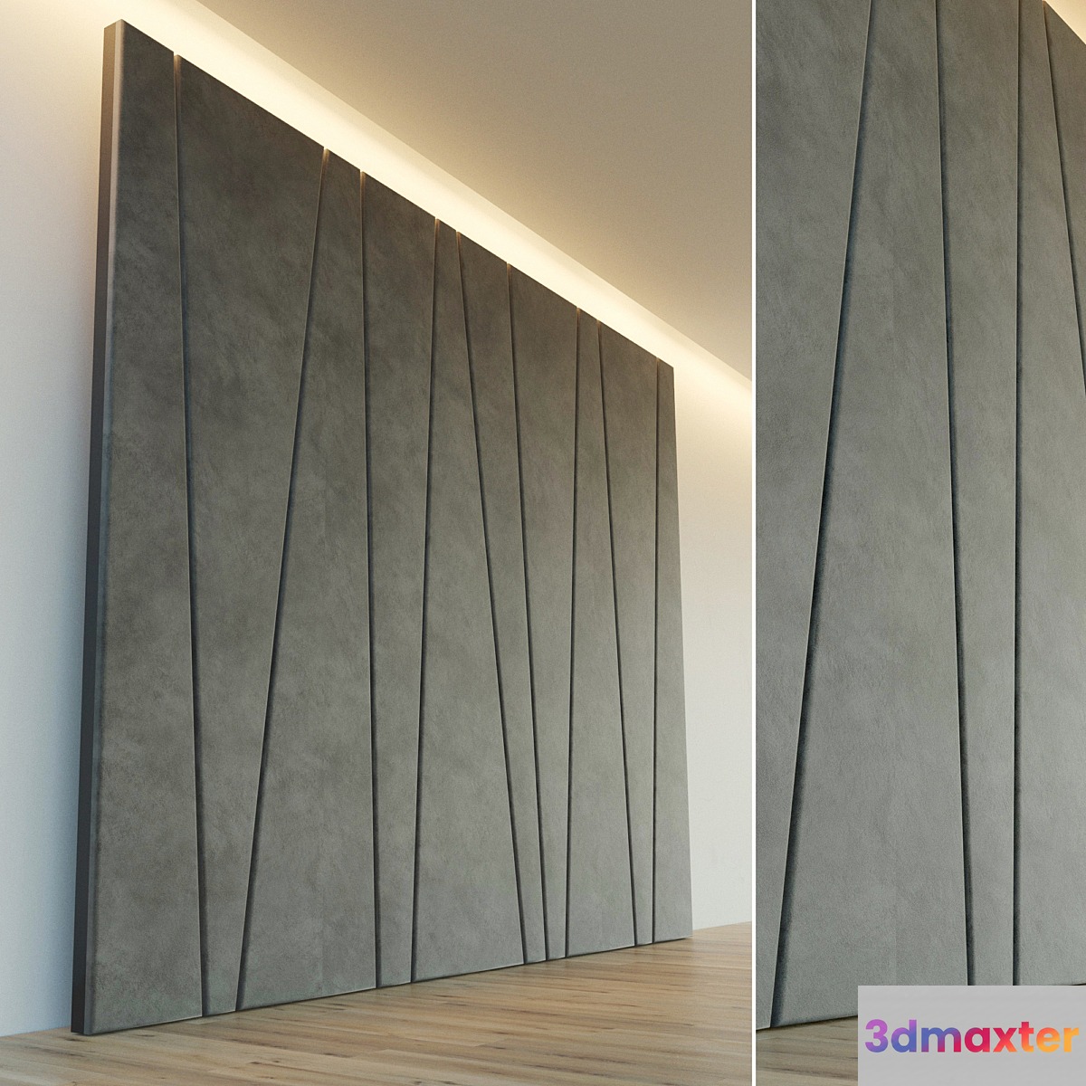 Decorative wall. Soft panel. 3D Max
