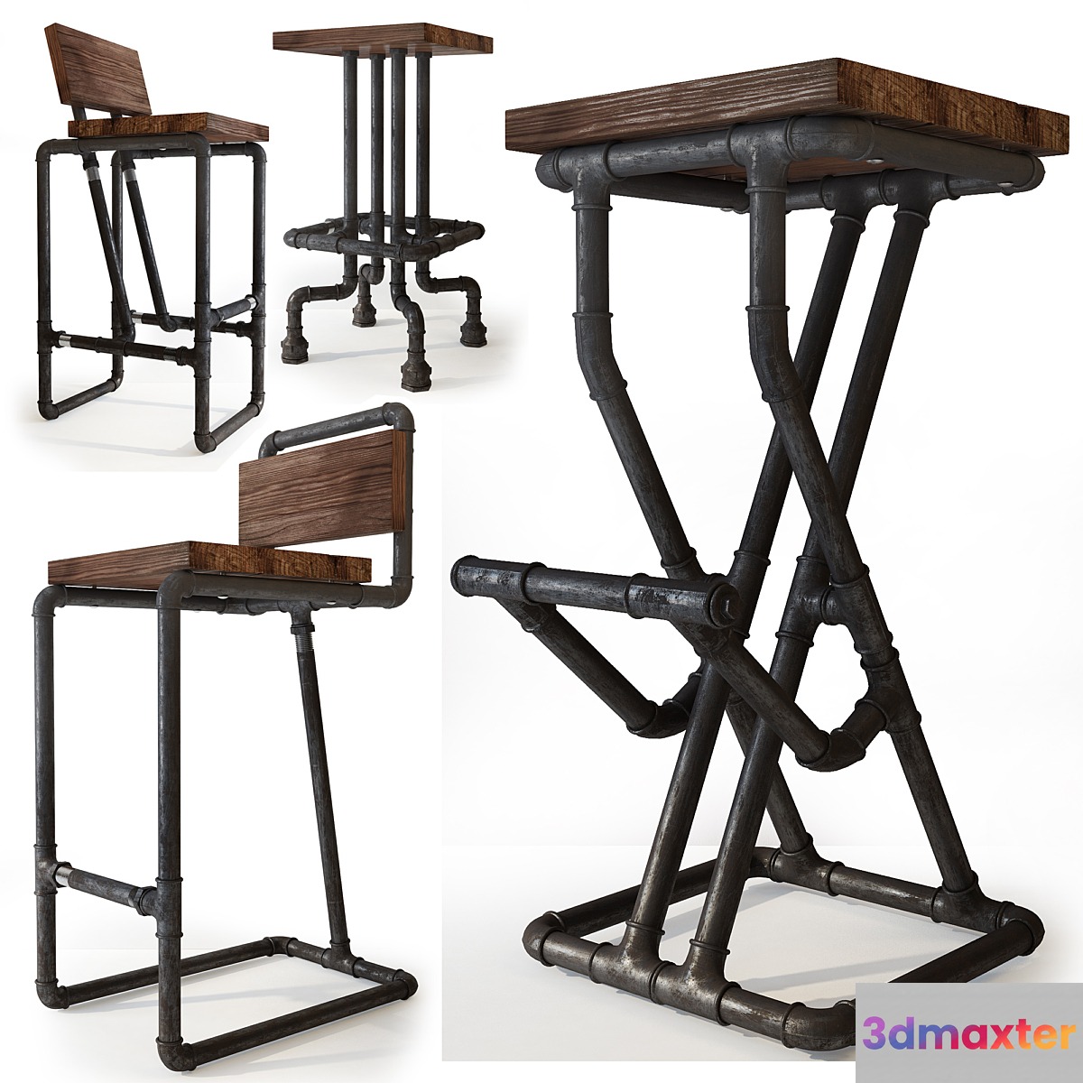 Bar stools from pipes. Uloft.