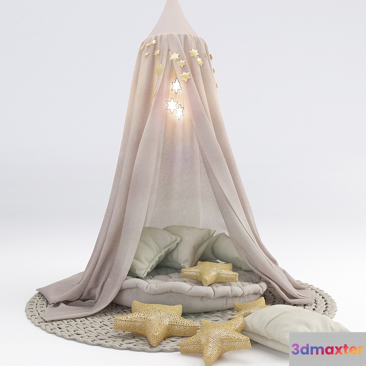 Nursery canopy with pillows 3D Max