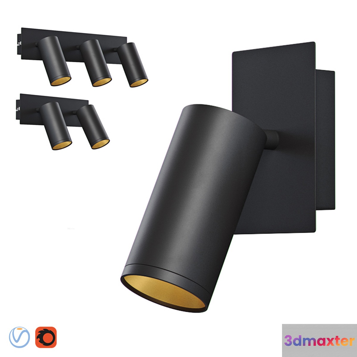 Set Eurosvet Fleur 20066 _ 123 Black _ Gold 3D Max