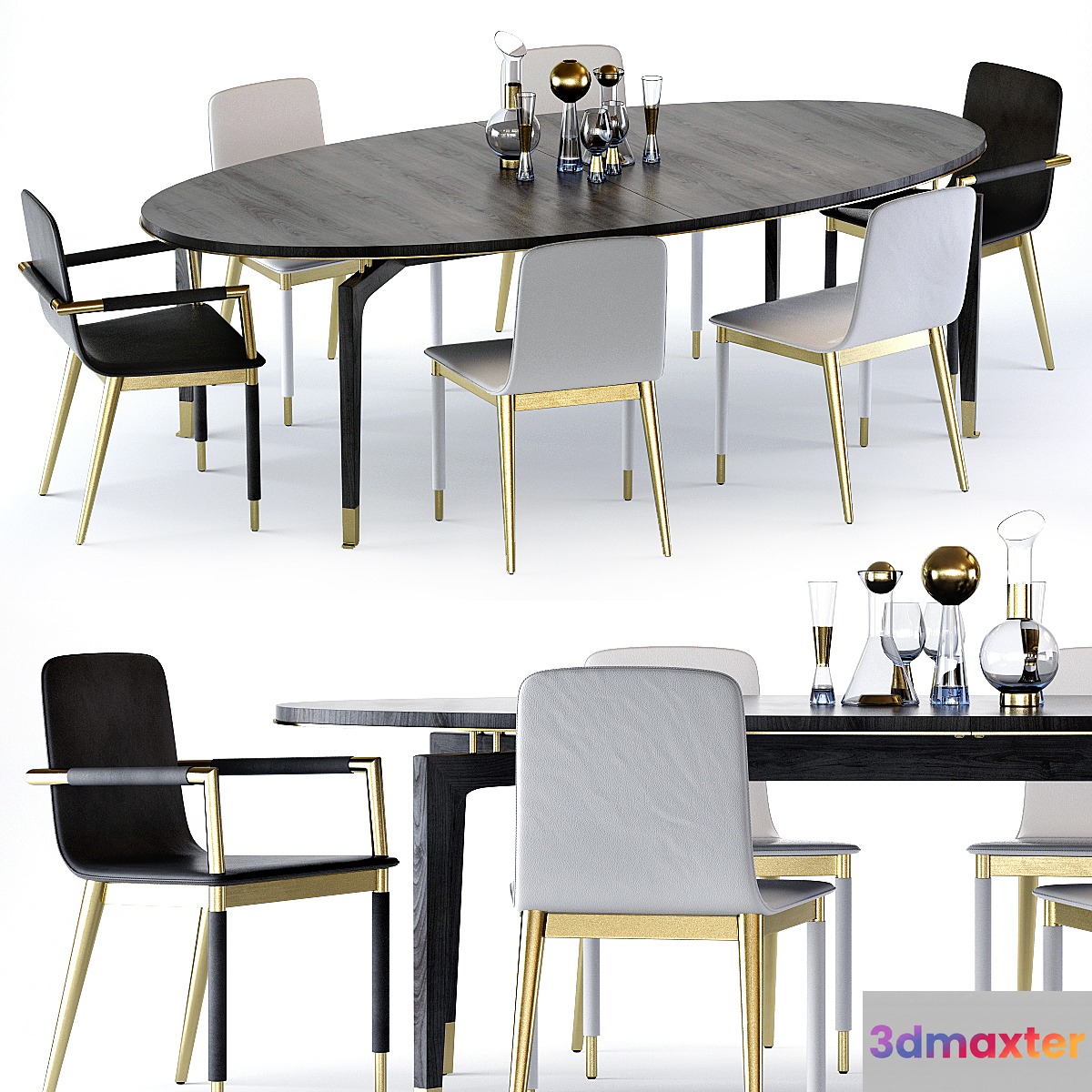 Baker Vendome Table and Folio Chair 3D Max