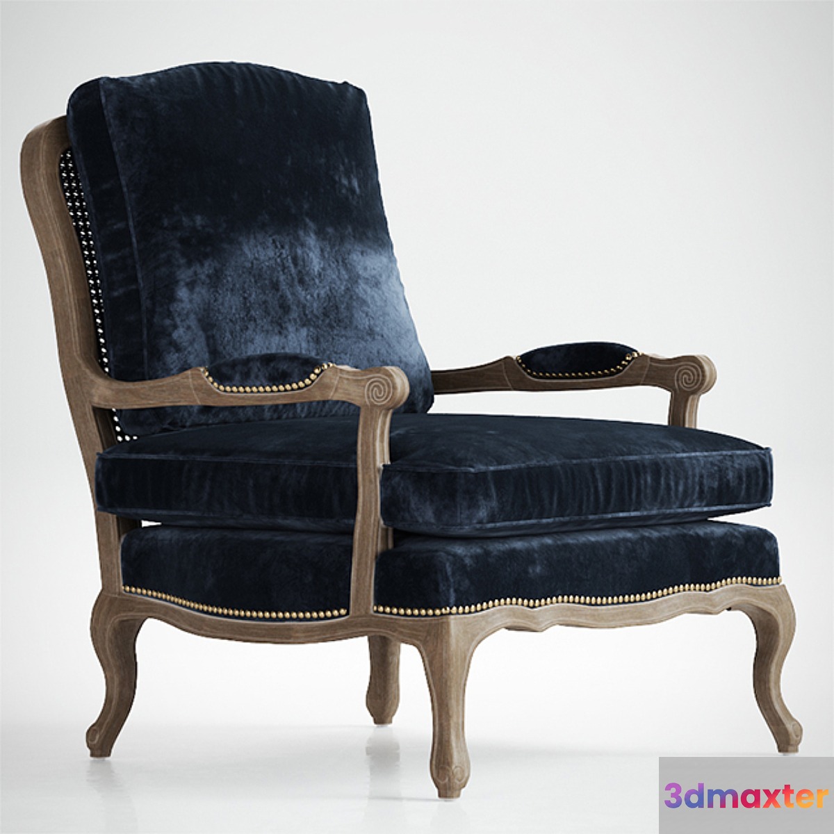 Boutique Accent Chair in Cut Blue Pile - No.2