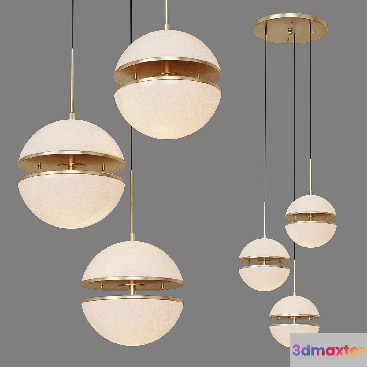 chandelier Eichholtz Spiridon Triple 3D Max