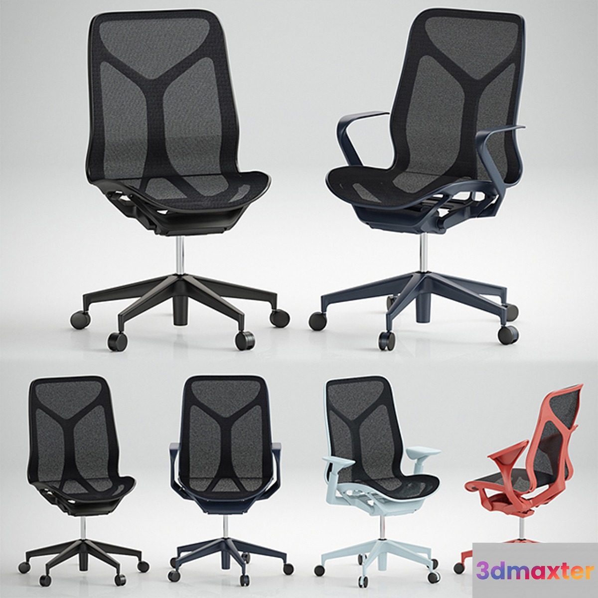 Cosm Chairs_Mid Back 3D Max