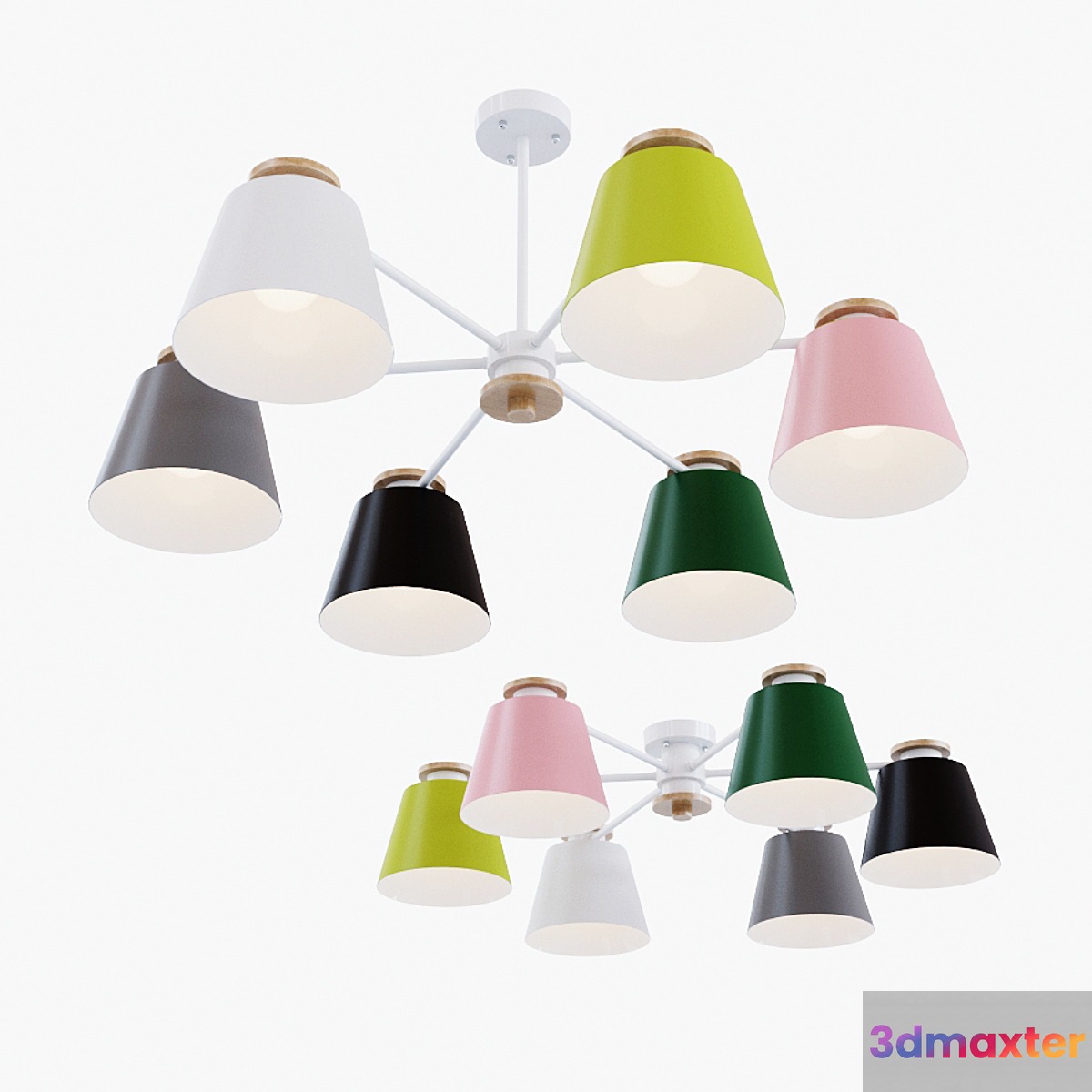 BOTIMI Set of 4 ceiling lights 3D Max