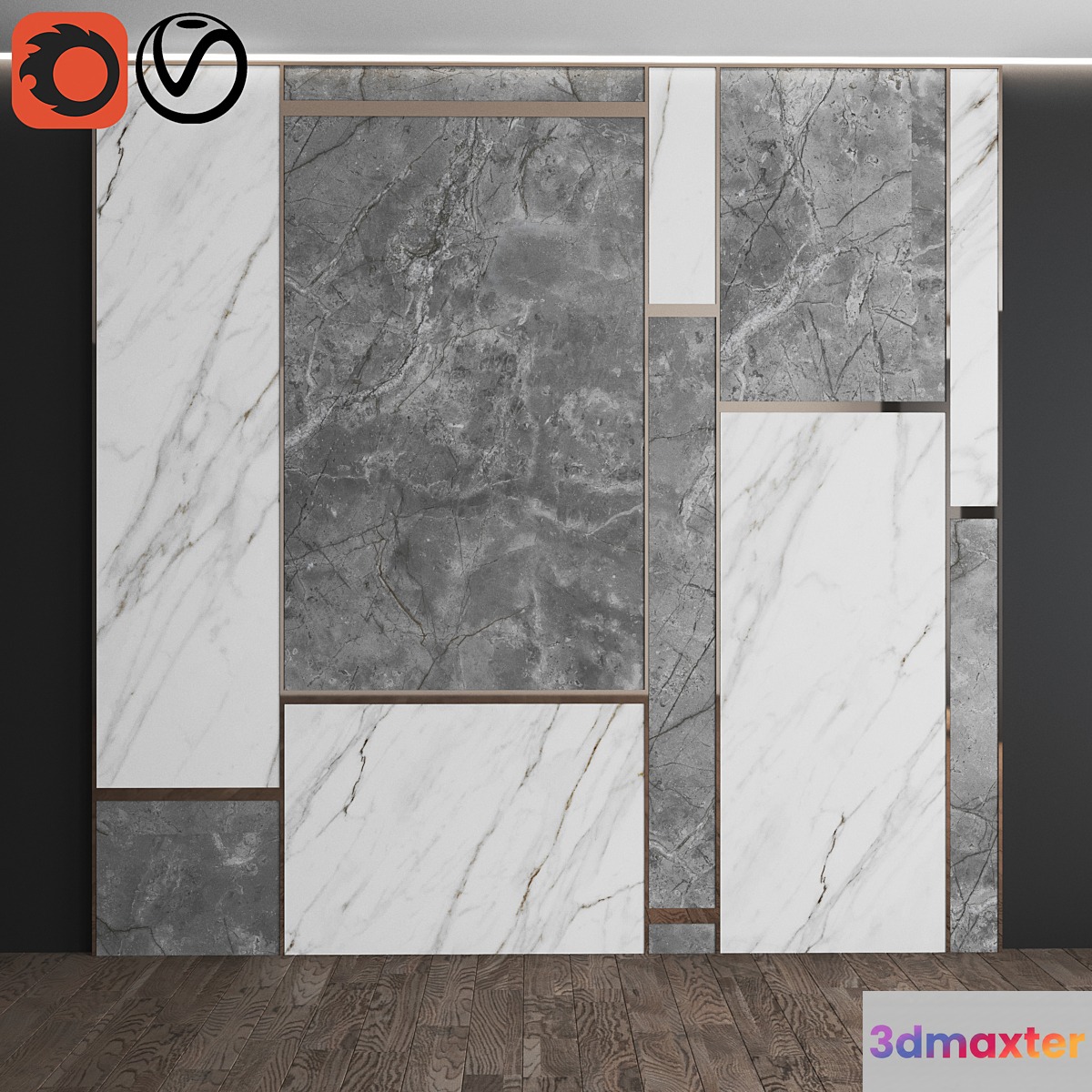 marble panel 5 3D Max