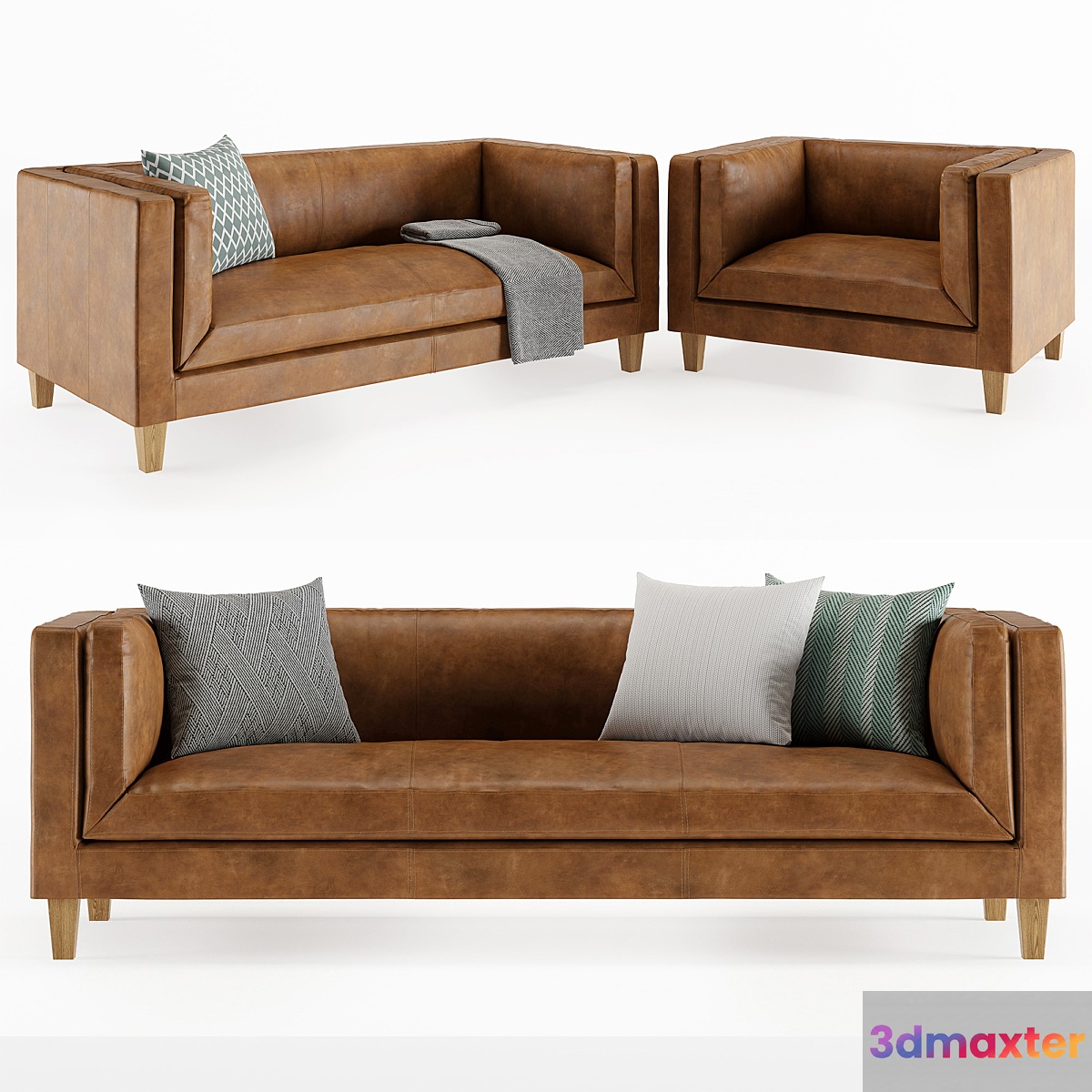The Vittoria Sofa set 3D Max