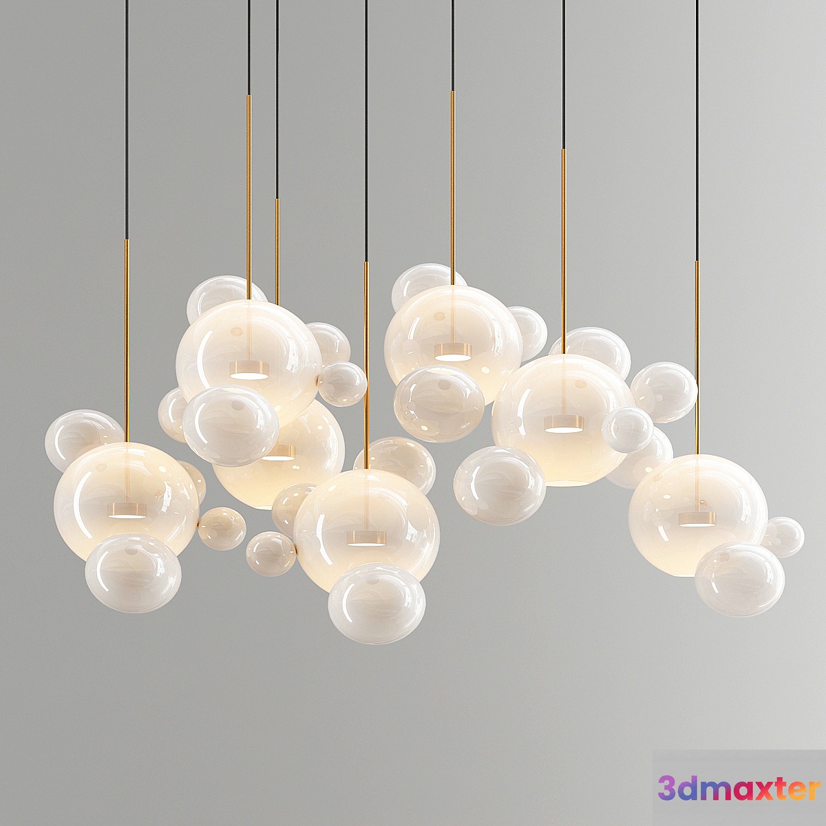 Giopato & Coombes Bolle Chandelier 34 Bubbles - White Glass