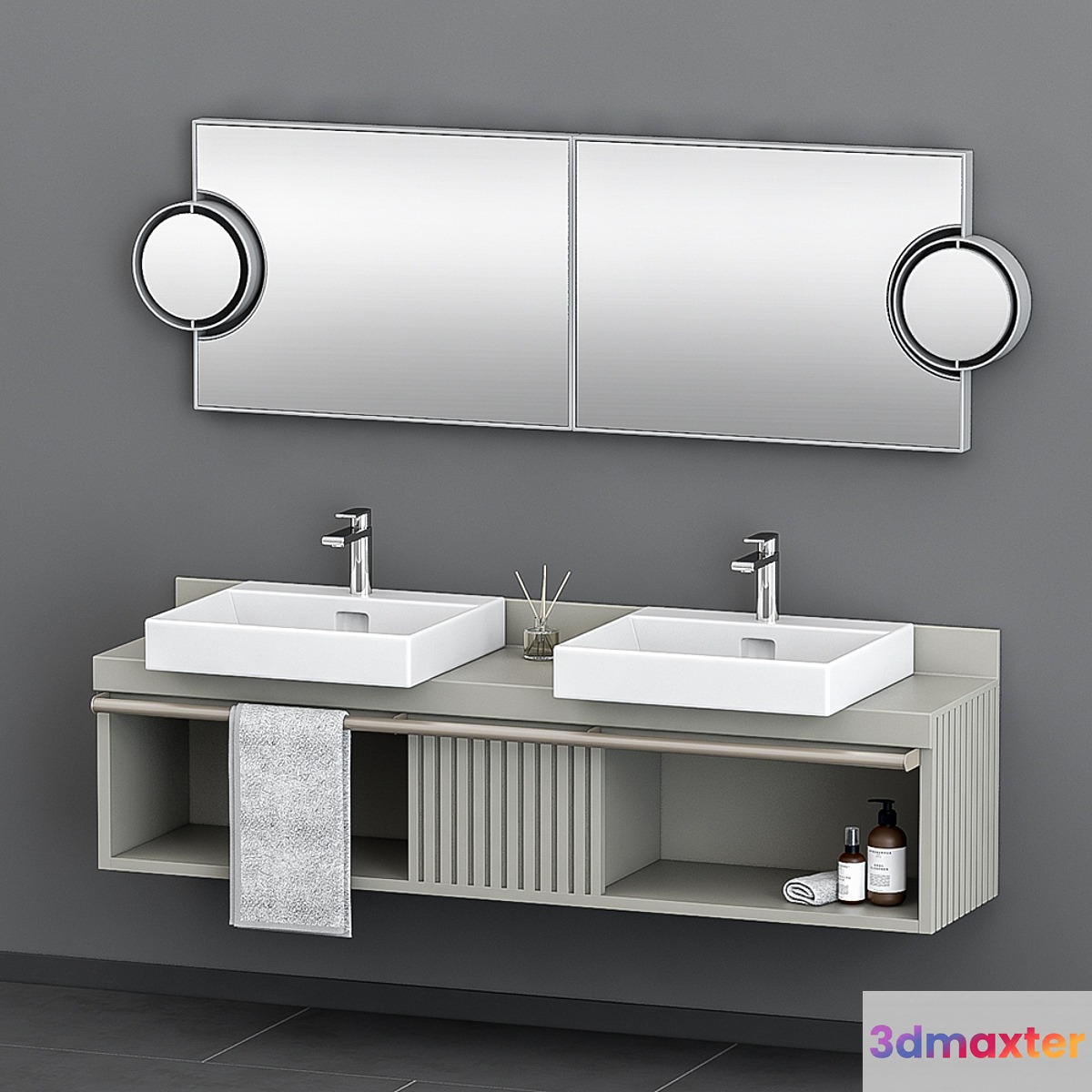 Cielo washbasin with decor 3D Max