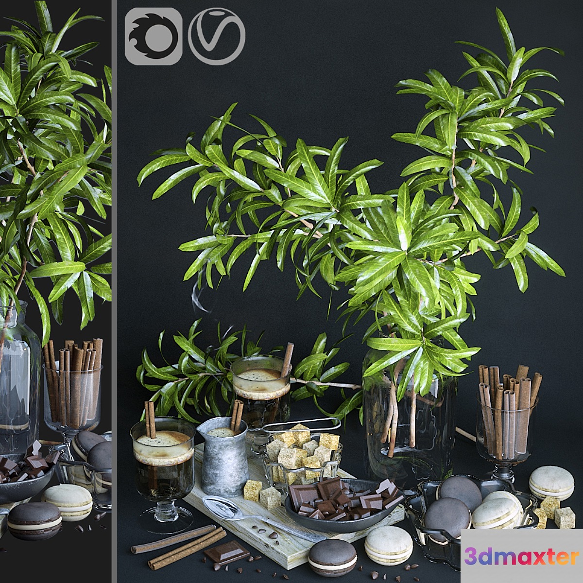 Kitchen set with mango branches - No.3