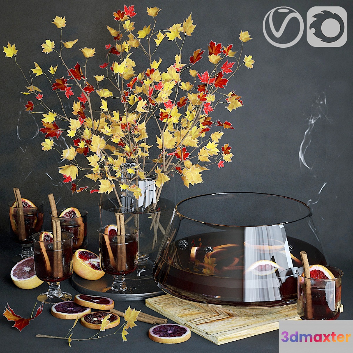 Kitchen set with mulled wine