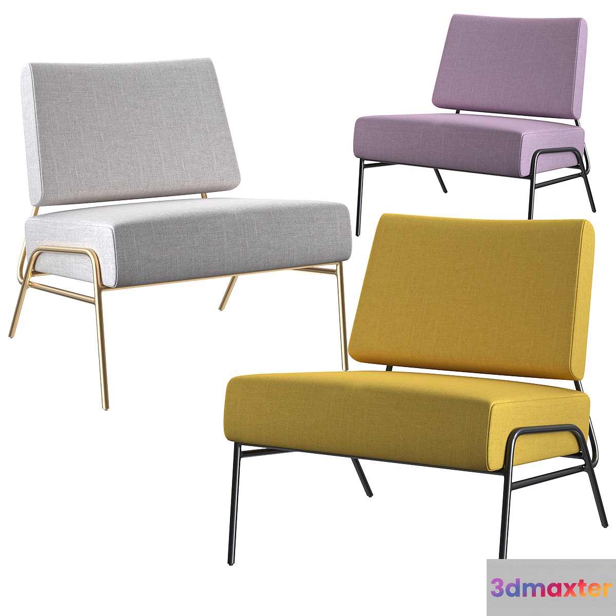 West Elm Wire Frame Slipper Chair 3D Max