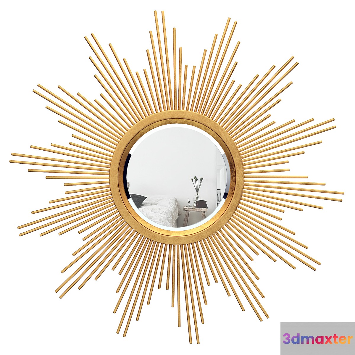 Glasser Metal Starburst Wall Mirror VARK7277 3D Max