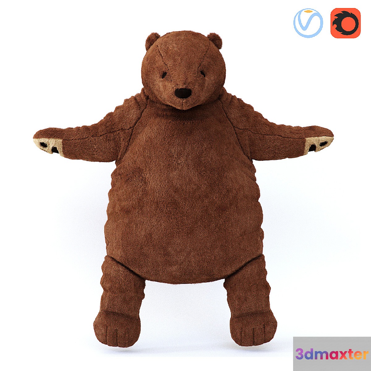 Soft toy brown bear DUNGEL 3D Max