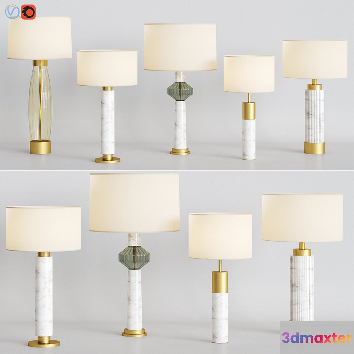 Heathfield Table Lamp Set 3D Max