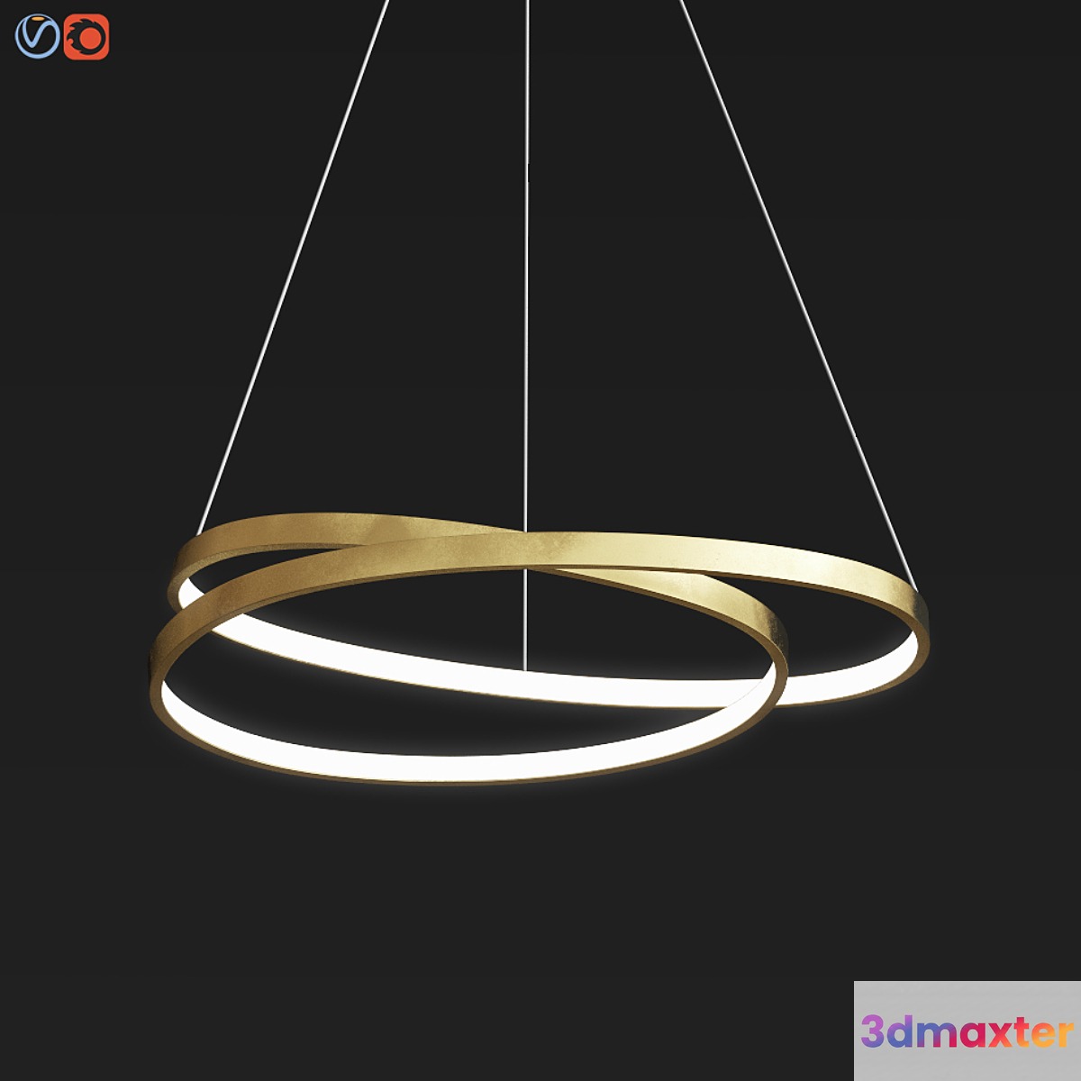 Endon Scribble Ring Pendant Ceiling Light Gold Leaf 3D Max