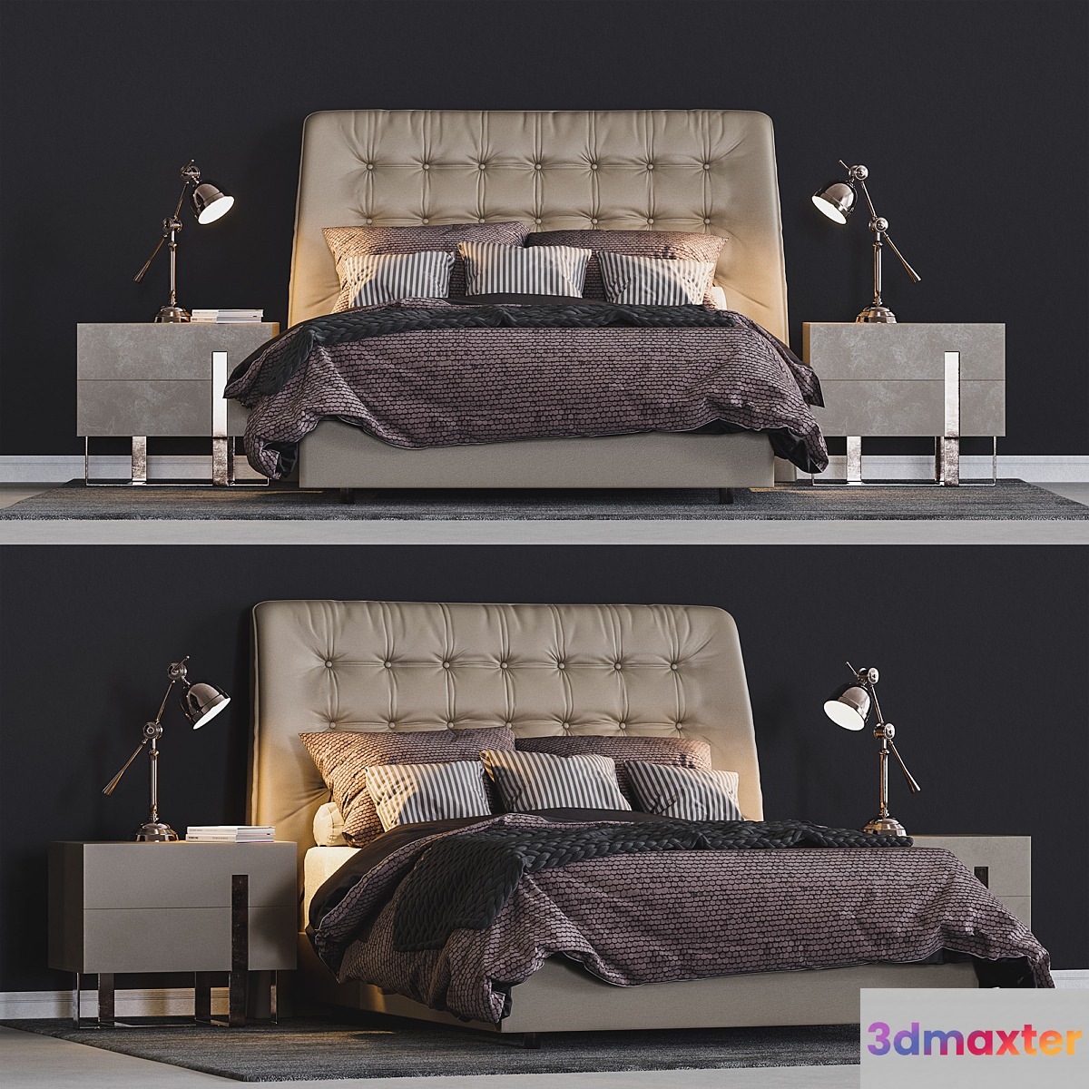 Modrest Codex Mid-Century Gray Leatherette Bed
