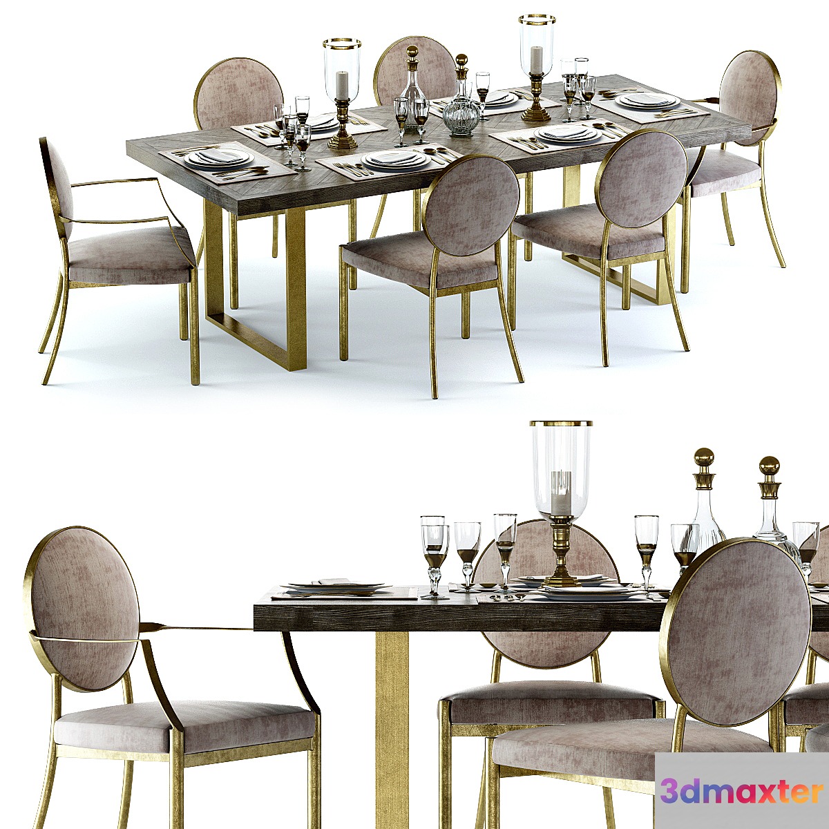 Eichholtz Melchior Table and Scribe Chairs - No.4