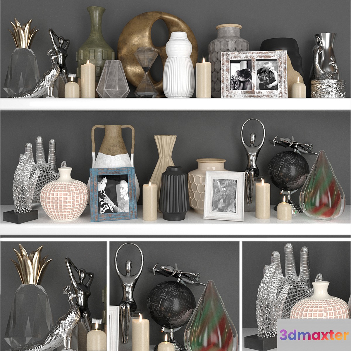 Huge decor set with figurines and candles - No.3