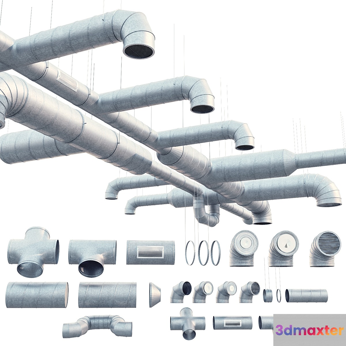 Round ventilation system 3D Max