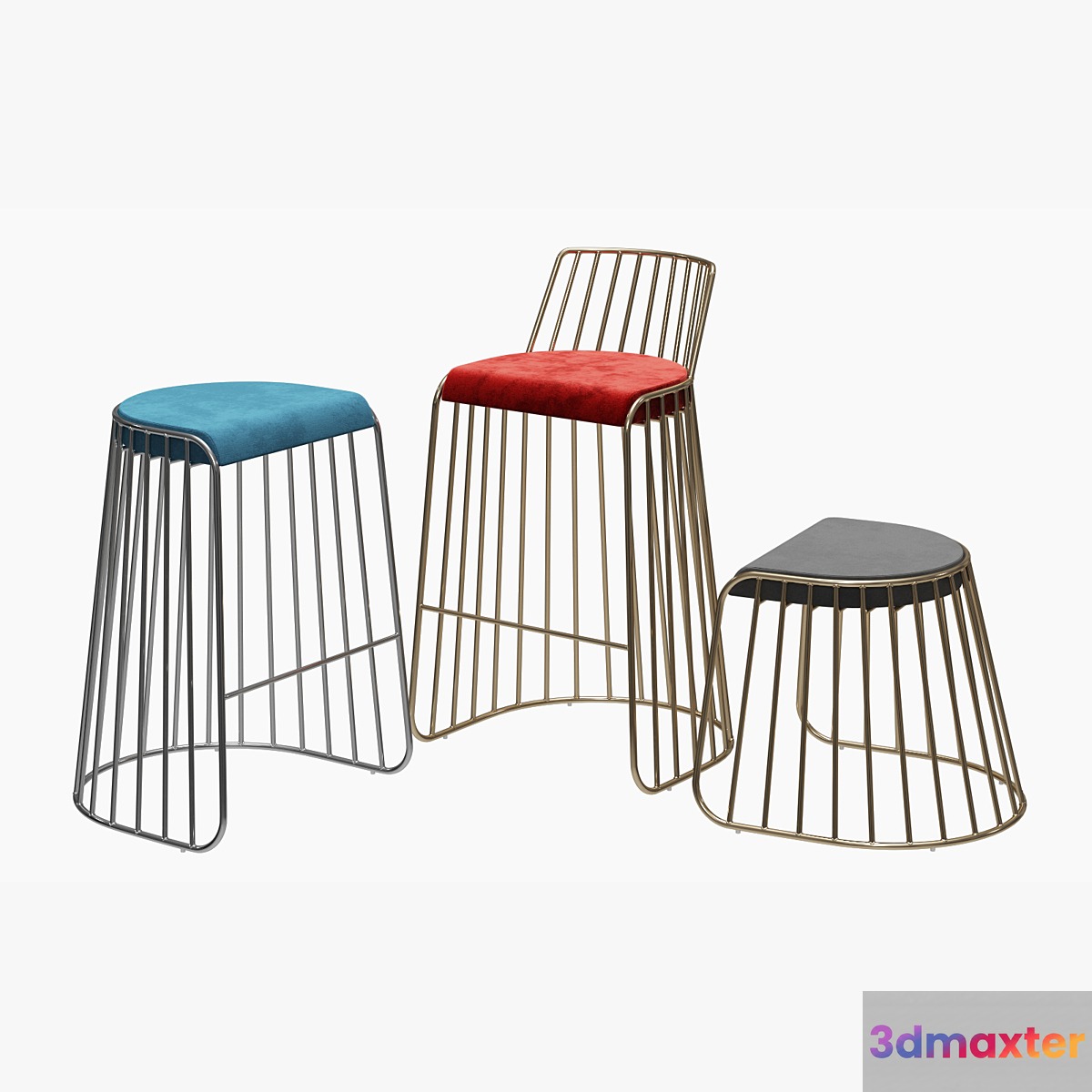 Bride's Veil Bar & Counter Stool by Phase Design 3D Max