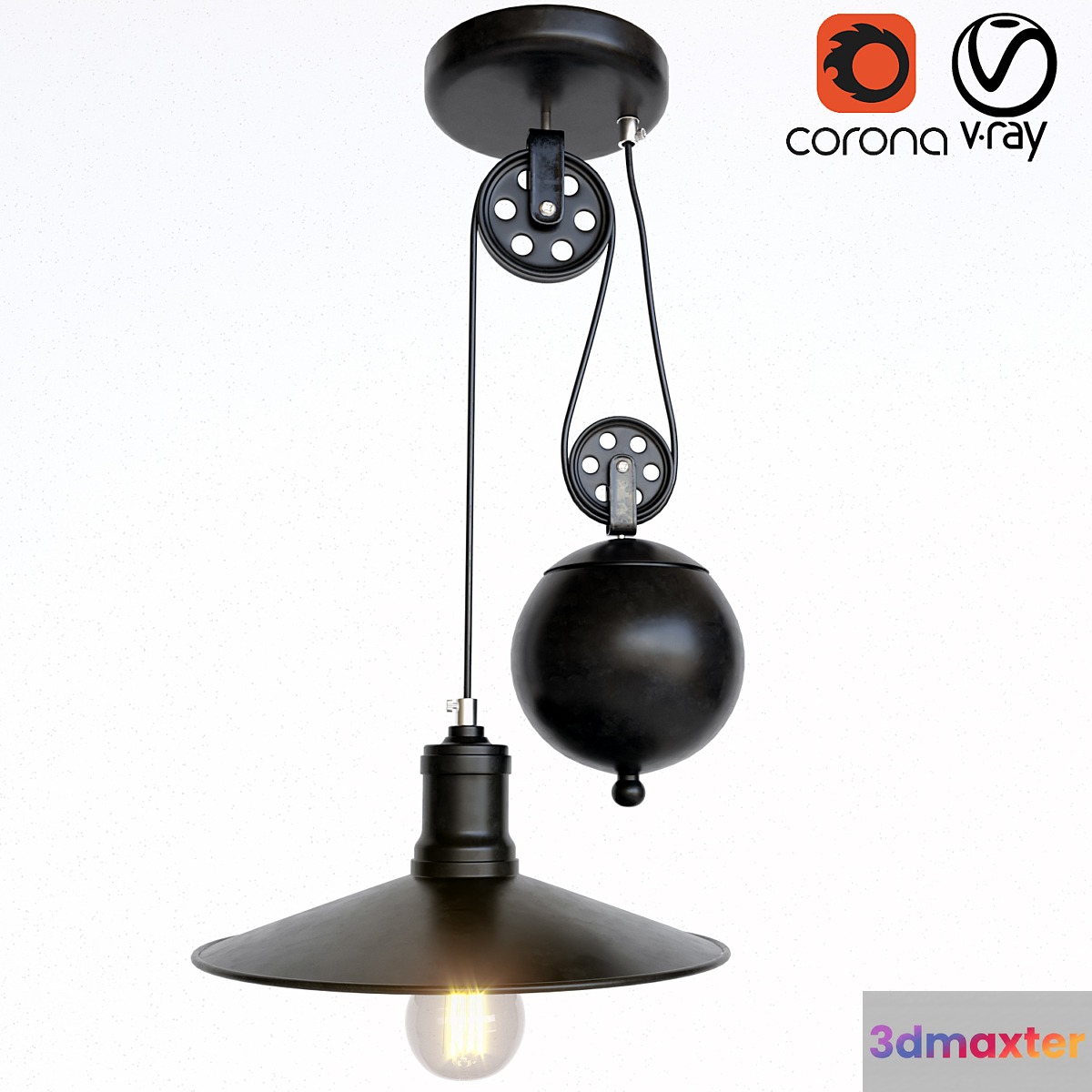 18-Chandelier with counterweight 3D Max