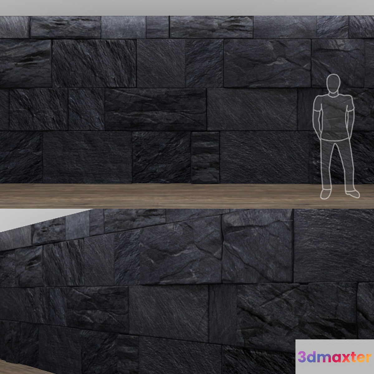 black wild stone wall