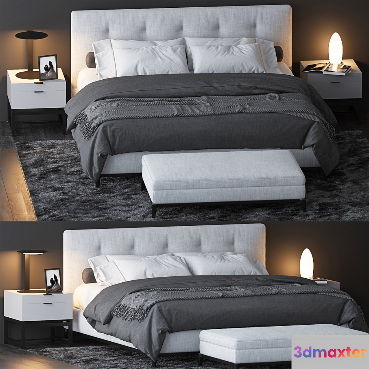 BED BY MINOTTI 7 3D Max