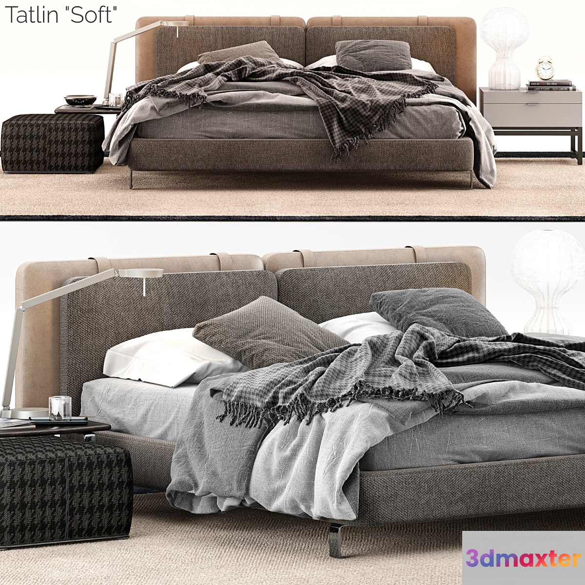 Minotti Tatlin Soft Bed 3D Max
