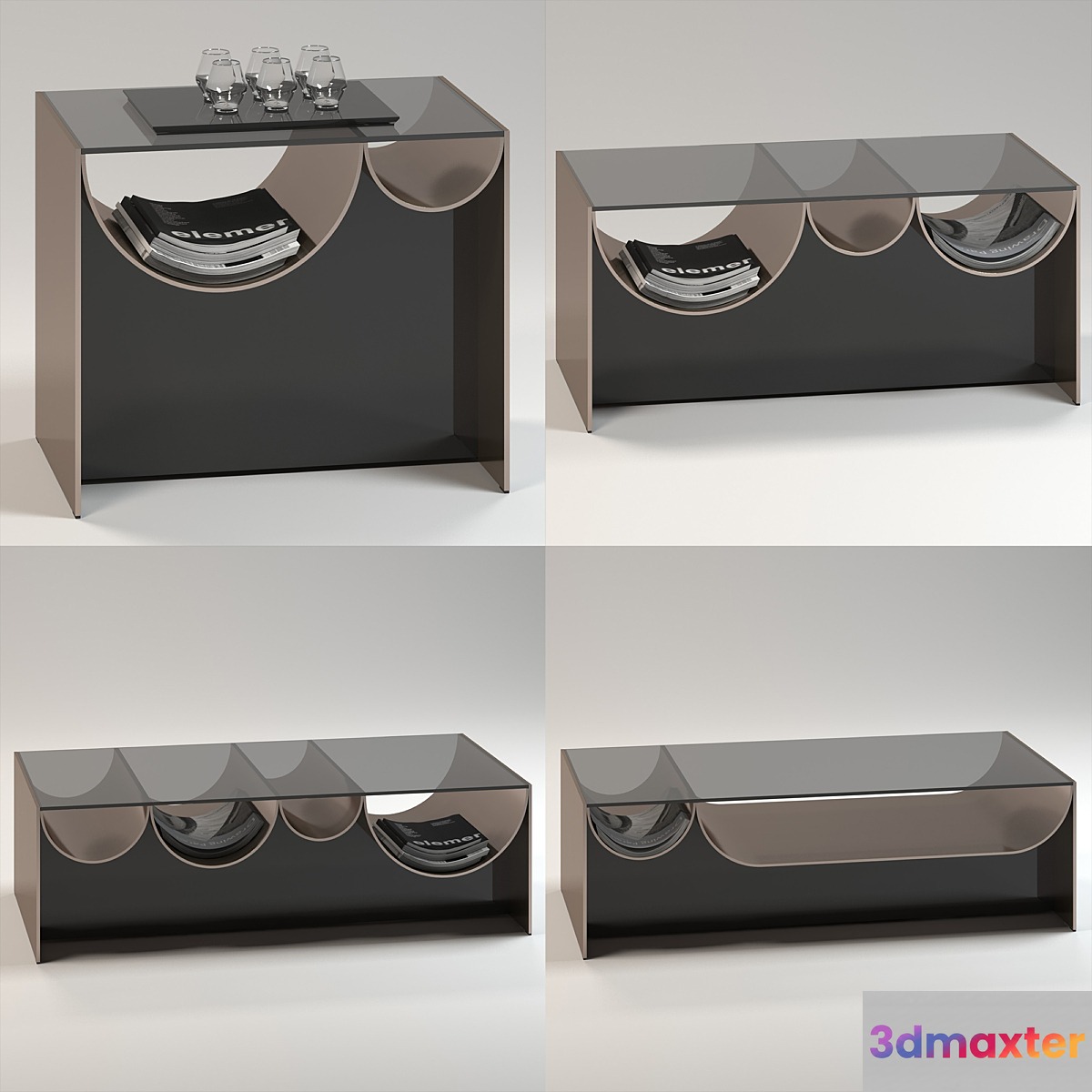 Minotti Waves tables (V-Ray) 3D Max