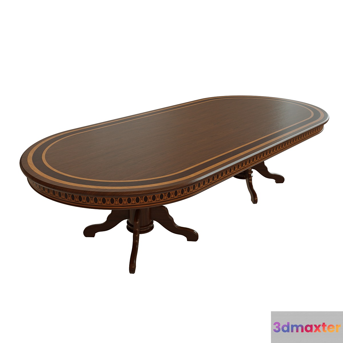 Dining table with veneer 05 3D Max