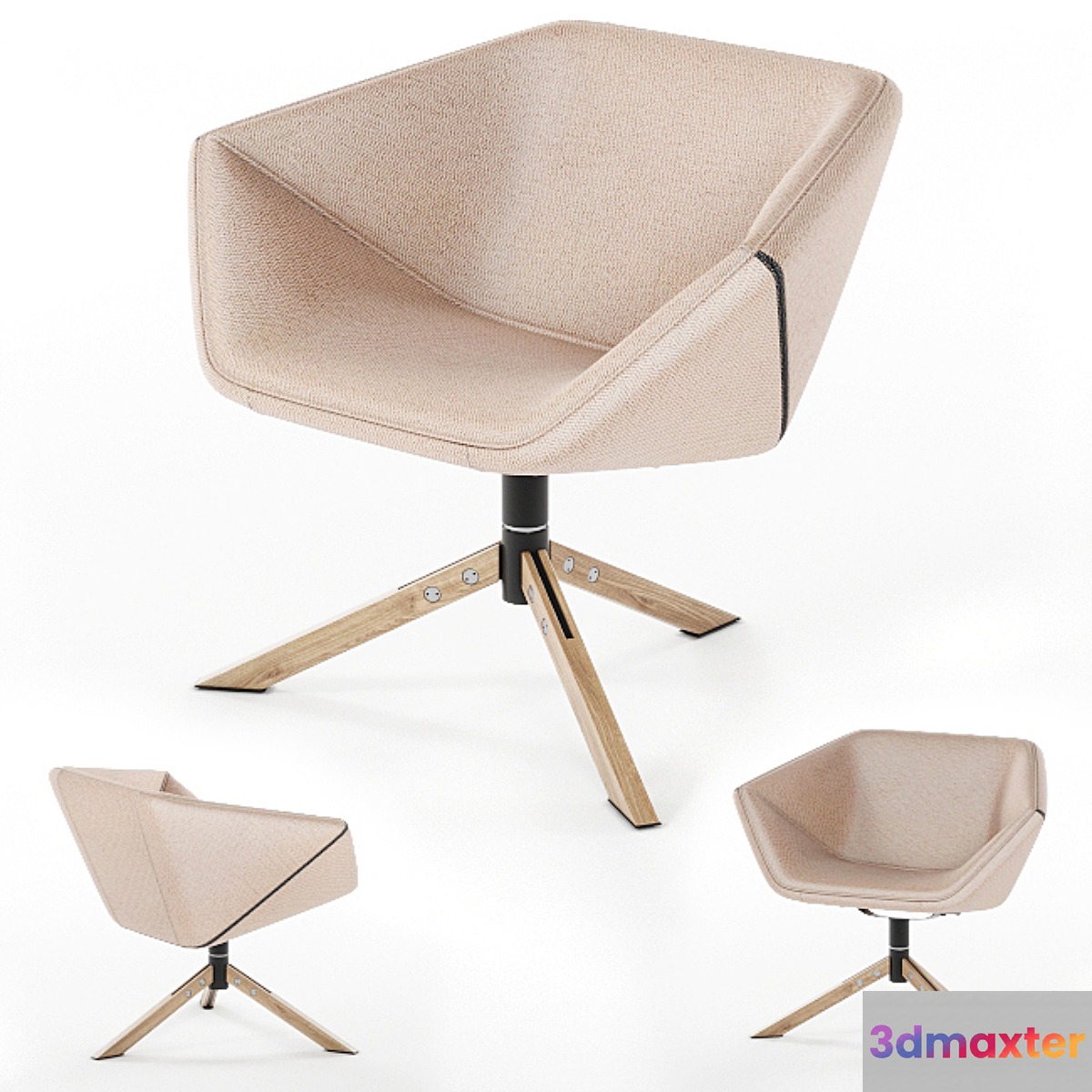 Armchair Montis ELLA on a wooden leg 3D Max