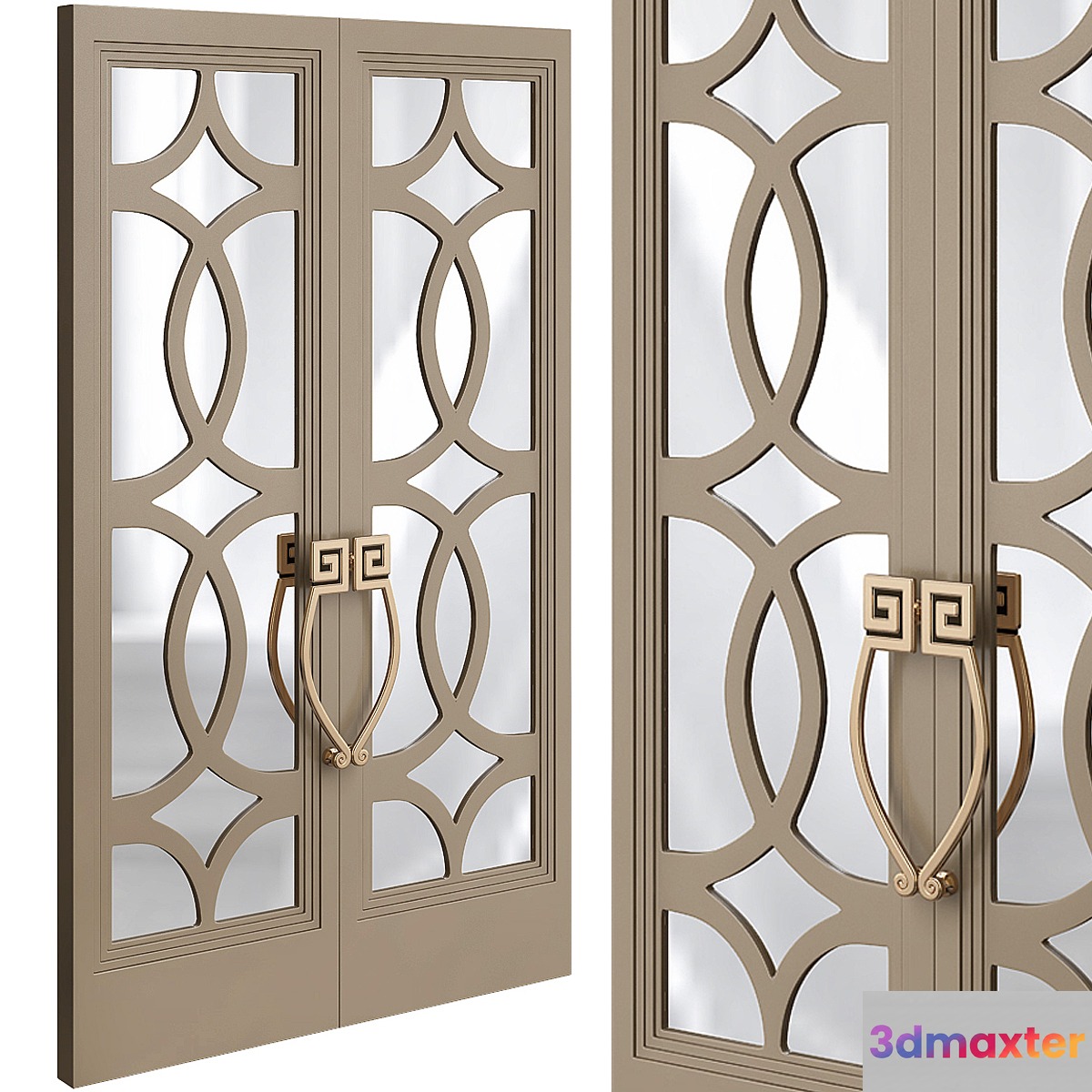 Bronze fretwork door 3D Max