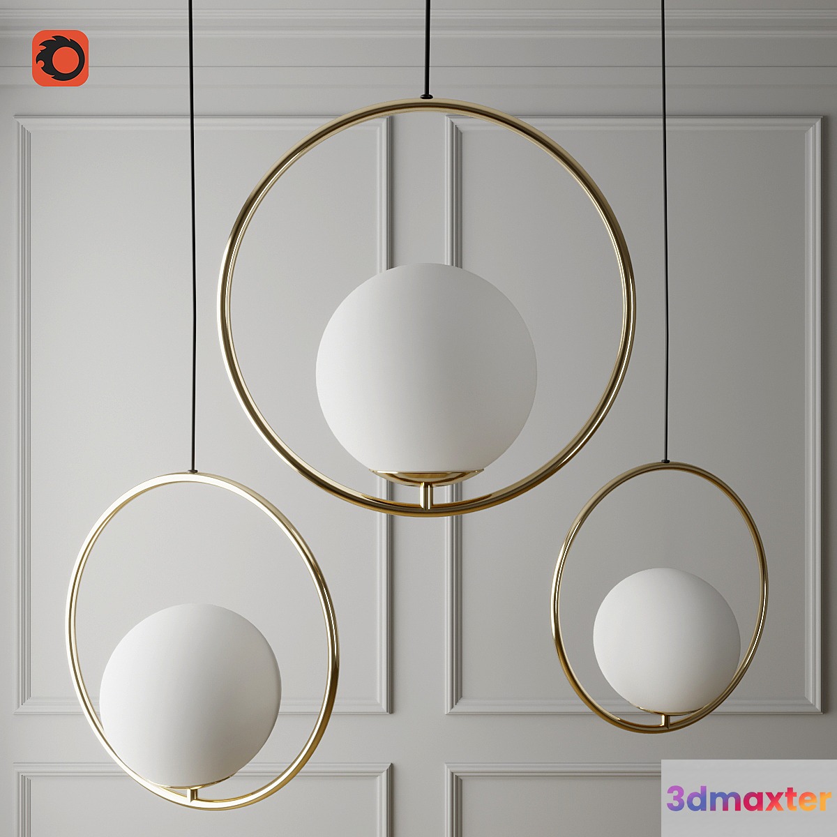 Pedant lamp ring 3D Max