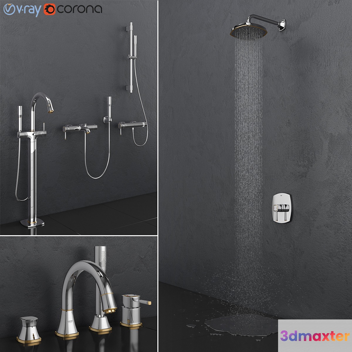 GROHE bath and shower faucets | Grandera Gold set 27 - No.2