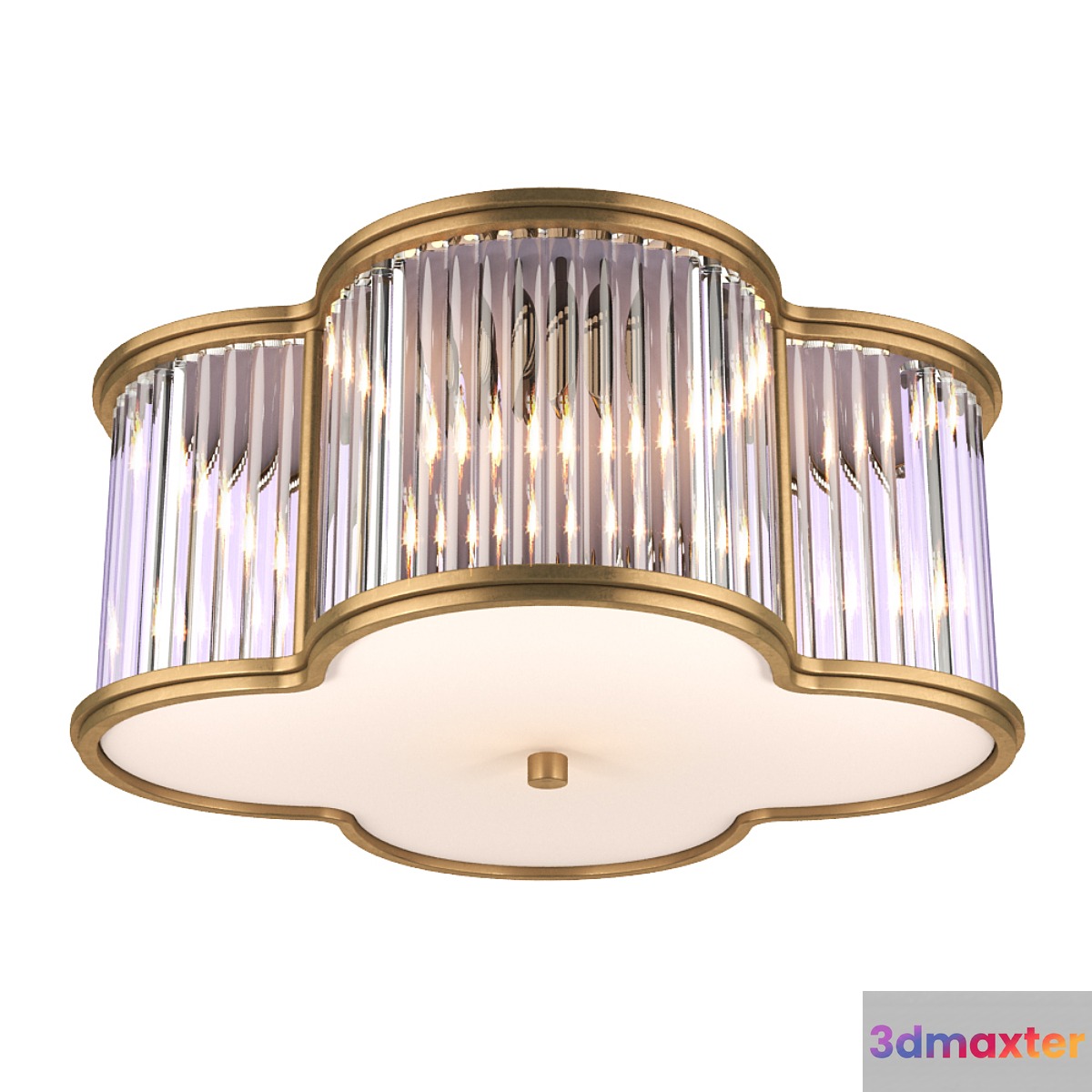 Alexa Hampton Basil Light 2inch 11inch Natural Brass with Clear Glass Flush Mount Ceiling Light 3D Max